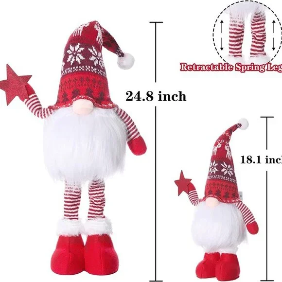 NEW  2Pcs 24.8 Inch Large Size Lighted Standing Christmas Gnomes Decorations - Picture 4 of 9
